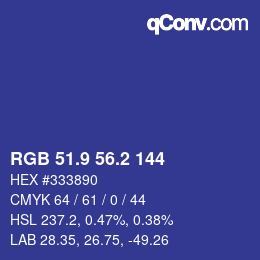 カラーコード: RGB 51.9 56.2 144 | qconv.com