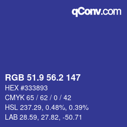 カラーコード: RGB 51.9 56.2 147 | qconv.com