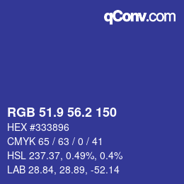 カラーコード: RGB 51.9 56.2 150 | qconv.com