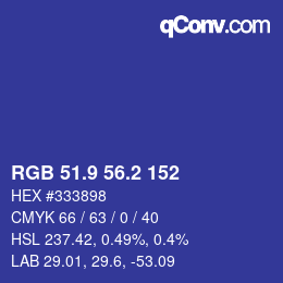カラーコード: RGB 51.9 56.2 152 | qconv.com