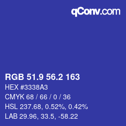 カラーコード: RGB 51.9 56.2 163 | qconv.com