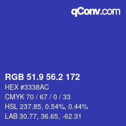カラーコード: RGB 51.9 56.2 172 | qconv.com