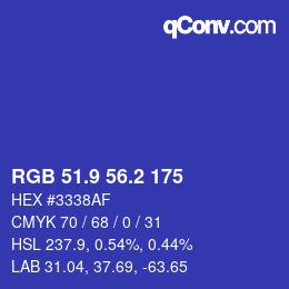 カラーコード: RGB 51.9 56.2 175 | qconv.com