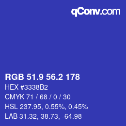 カラーコード: RGB 51.9 56.2 178 | qconv.com