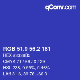 カラーコード: RGB 51.9 56.2 181 | qconv.com