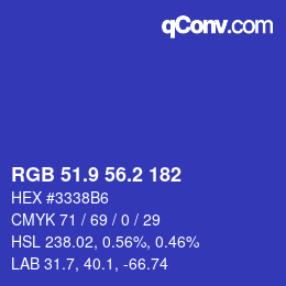 カラーコード: RGB 51.9 56.2 182 | qconv.com