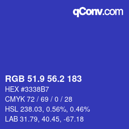 カラーコード: RGB 51.9 56.2 183 | qconv.com