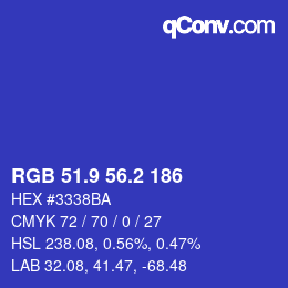 カラーコード: RGB 51.9 56.2 186 | qconv.com