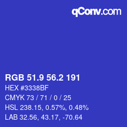 カラーコード: RGB 51.9 56.2 191 | qconv.com