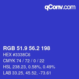 カラーコード: RGB 51.9 56.2 198 | qconv.com