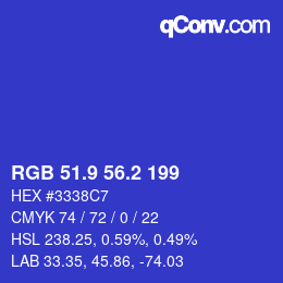 カラーコード: RGB 51.9 56.2 199 | qconv.com