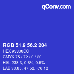 カラーコード: RGB 51.9 56.2 204 | qconv.com