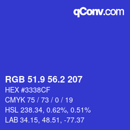 カラーコード: RGB 51.9 56.2 207 | qconv.com