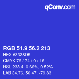 カラーコード: RGB 51.9 56.2 213 | qconv.com