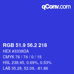 カラーコード: RGB 51.9 56.2 218 | qconv.com