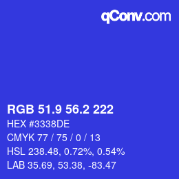 カラーコード: RGB 51.9 56.2 222 | qconv.com