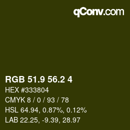 カラーコード: RGB 51.9 56.2 4 | qconv.com