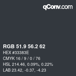 Color code: RGB 51.9 56.2 62 | qconv.com
