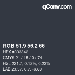 カラーコード: RGB 51.9 56.2 66 | qconv.com