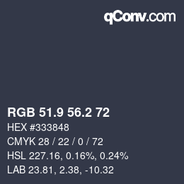 Color code: RGB 51.9 56.2 72 | qconv.com
