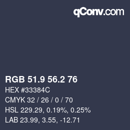 カラーコード: RGB 51.9 56.2 76 | qconv.com