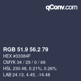 Color code: RGB 51.9 56.2 79 | qconv.com