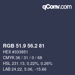 カラーコード: RGB 51.9 56.2 81 | qconv.com