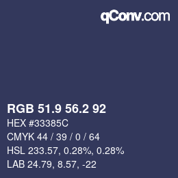 Color code: RGB 51.9 56.2 92 | qconv.com
