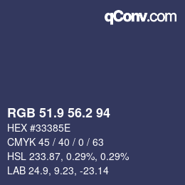 Color code: RGB 51.9 56.2 94 | qconv.com