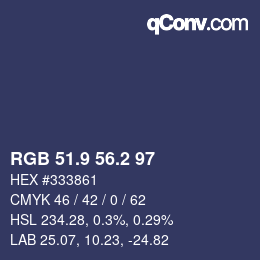 Color code: RGB 51.9 56.2 97 | qconv.com