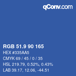 カラーコード: RGB 51.9 90 165 | qconv.com