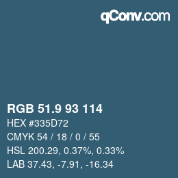 カラーコード: RGB 51.9 93 114 | qconv.com