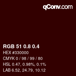 カラーコード: RGB 51 0.8 0.4 | qconv.com
