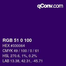 Color code: RGB 51 0 100 | qconv.com