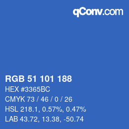 Color code: RGB 51 101 188 | qconv.com