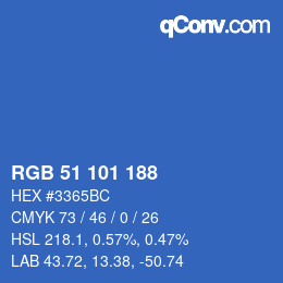 Color code: RGB 51 101 188 | qconv.com