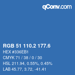 カラーコード: RGB 51 110.2 177.6 | qconv.com