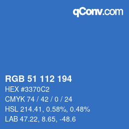 Farbcode: RGB 51 112 194 | qconv.com