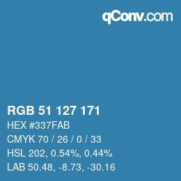 Color code: RGB 51 127 171 | qconv.com