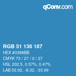 Color code: RGB 51 136 187 | qconv.com