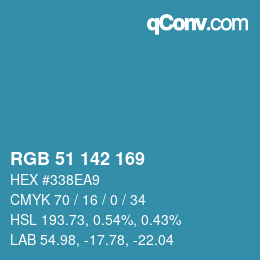Color code: RGB 51 142 169 | qconv.com