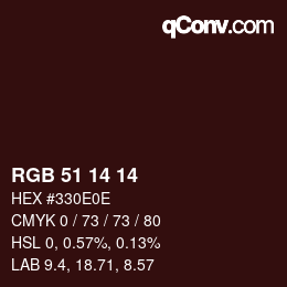 Color code: RGB 51 14 14 | qconv.com