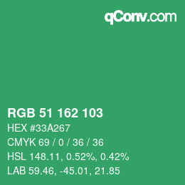 Color code: RGB 51 162 103 | qconv.com