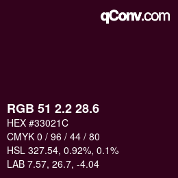 カラーコード: RGB 51 2.2 28.6 | qconv.com