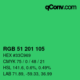 Color code: RGB 51 201 105 | qconv.com
