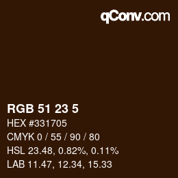 カラーコード: RGB 51 23 5 | qconv.com