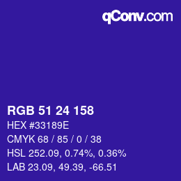 Color code: RGB 51 24 158 | qconv.com