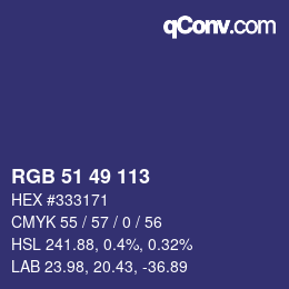 Código de color: RGB 51 49 113 | qconv.com