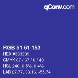 Color code: RGB 51 51 153 | qconv.com