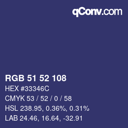Farbcode: RGB 51 52 108 | qconv.com